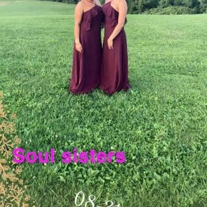Burgundy bridesmaid dress; worn once ; size 10